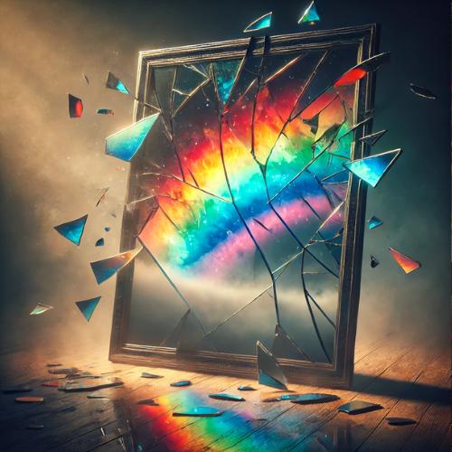espejo roto arco iris
